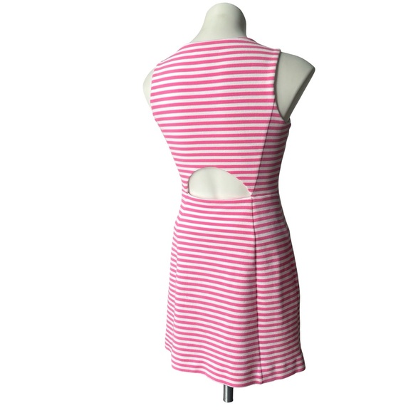 Lilly Pulitzer Whiting Hotty Pink Ottoman Stripe Cut Out Jersey Shift Dress,Sz 6 - Picture 5 of 15